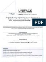 Caderno de Questões Prova de Conhecimentos Específicos Gestão Escolar