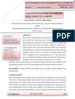 Formulation and Study of Controlled Porosity Osmotic Tablet of Acarbose