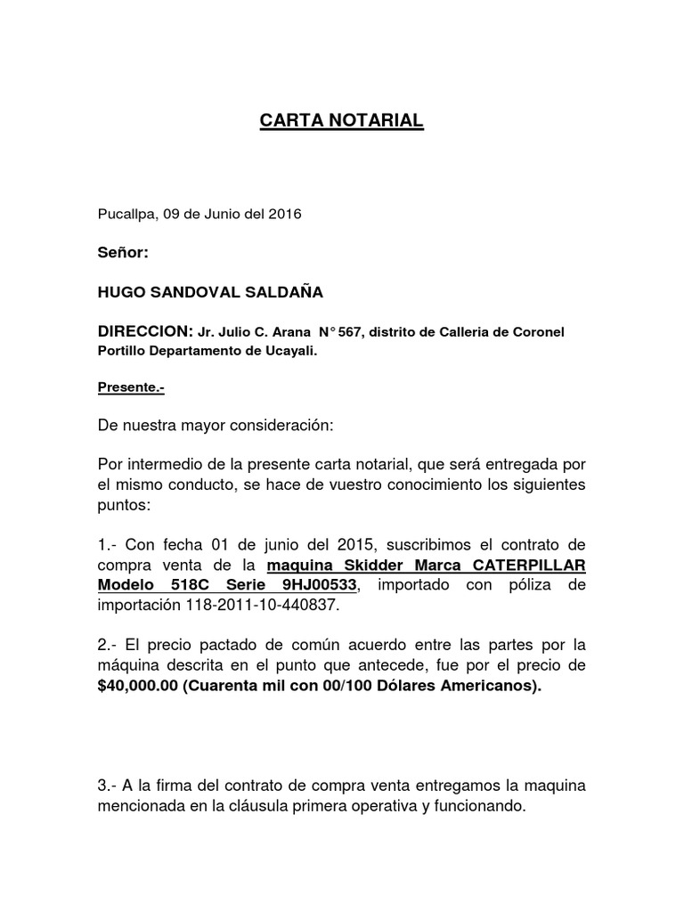 Carta Notarial | PDF | Precios | Gobierno