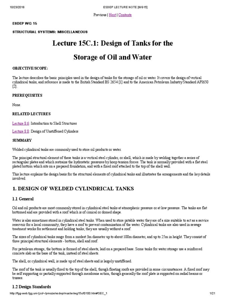 API Storage Tank Design | PDF | Buckling | Structural Steel