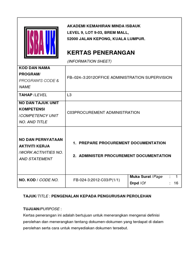Kertas Penerangan | PDF