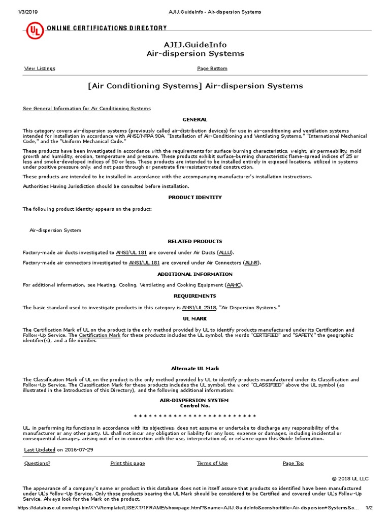 UL Listing Guide For Fabric Duct | PDF | Duct (Flow) | Air Conditioning