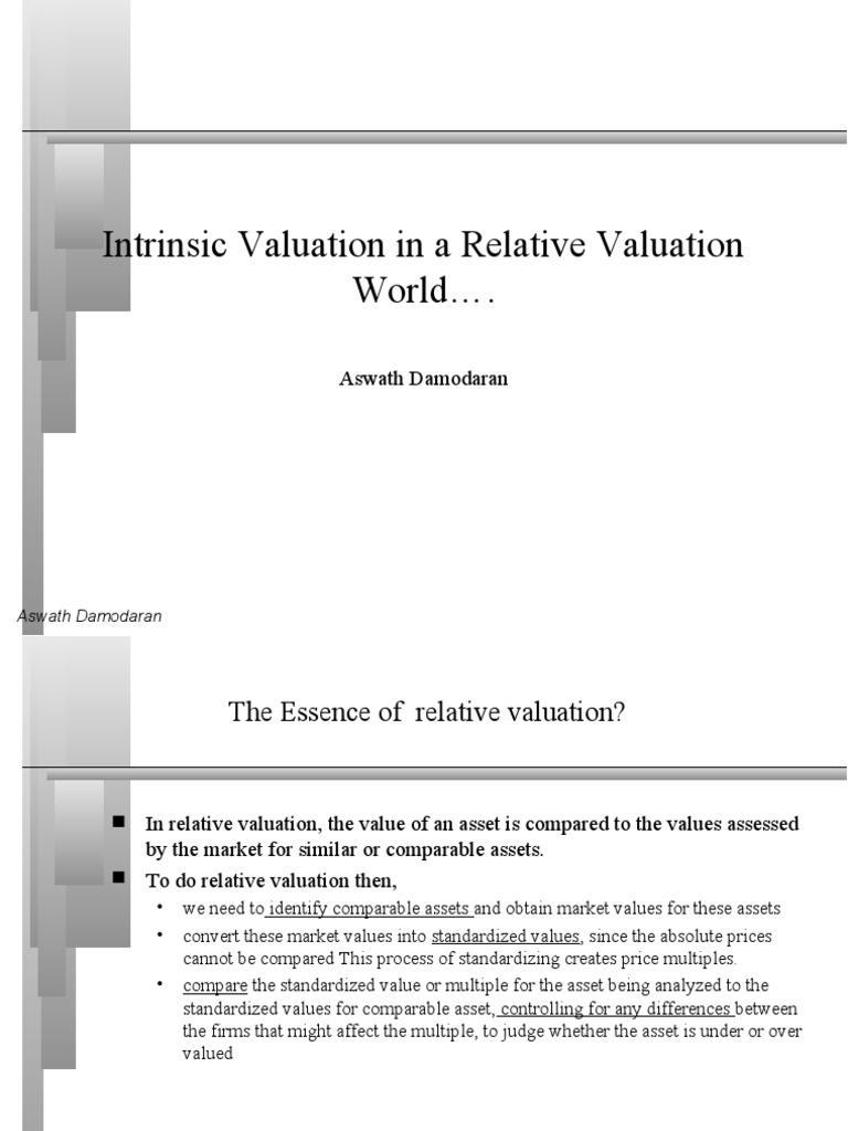Understanding Relative Valuation Techniques | PDF | Valuation (Finance ...