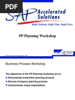 PP Planning Workshop SAP