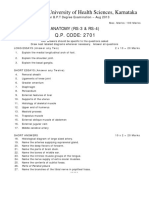 RGUHS I Year B.P.T. Degree Examination - Aug 2013 PDF