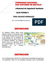 Balance hídrico del sistema de agua potable