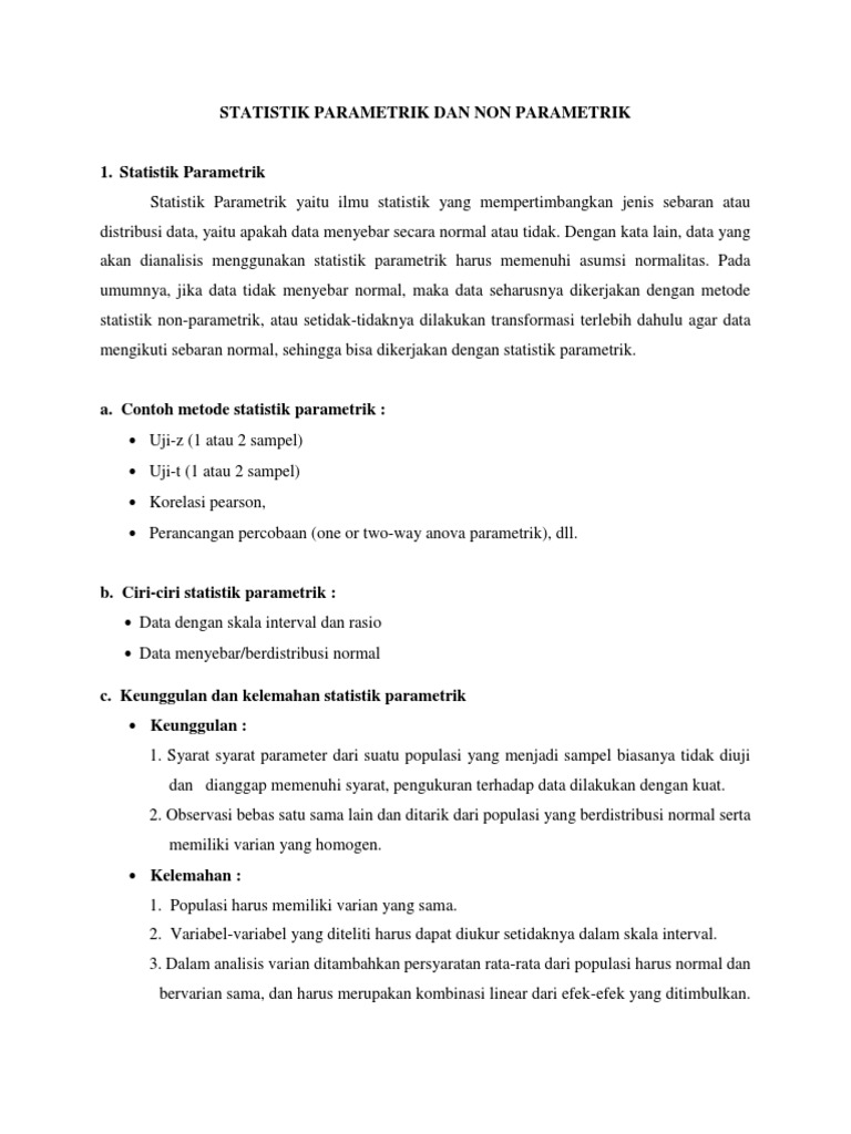 Statistik Parametrik Dan Non Parametrik Fix