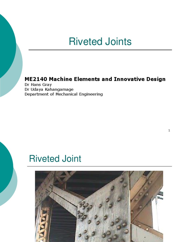 26476271RivetedJoints.ppt Rivet Strength Of Materials