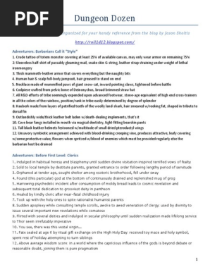 Dungeon Dozen Compiled Pdf