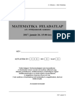 Hatosztályos Matematika Felvételi 2017 M2