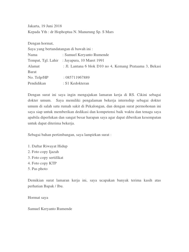 Surat Keterangan Bekerja Untuk Visa Schengen