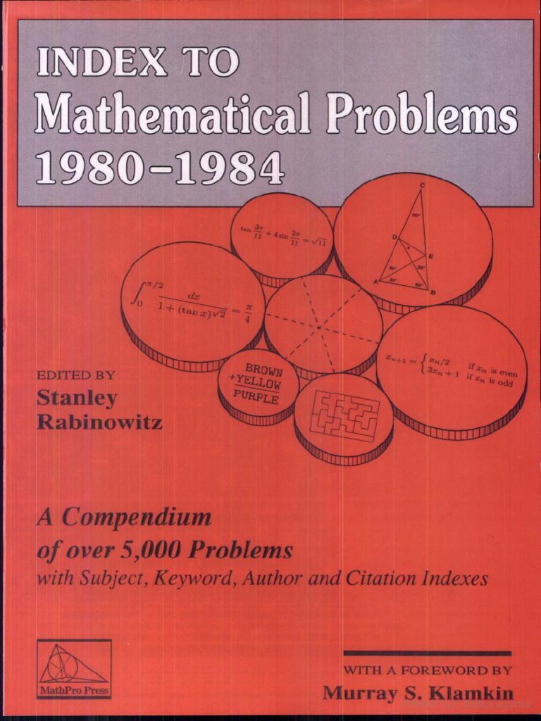 Index To Mathematical Problems | Pdf