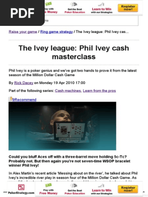 Phil Ivey Masterclass