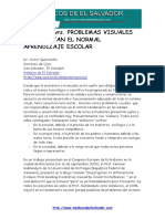 Dislexia Vrs. Problemas Visuales Que Afectan El Normal Aprendizaje Escolar