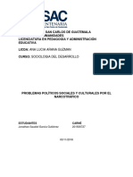 Problemas Políticos Sociales y Culturales Por El Narcotráfico