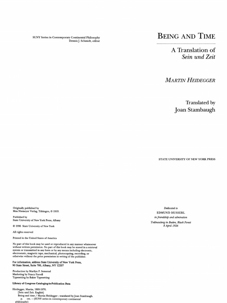 Heidegger Being And Time Stambaugh Pdf Pdf