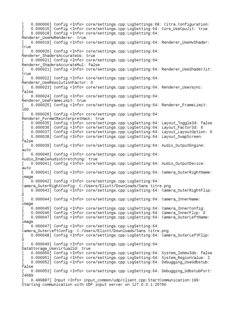 Citra Configuration and Error Log | PDF | Computers
