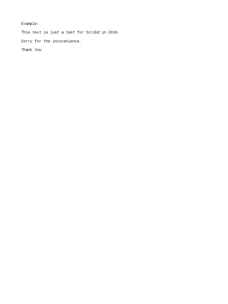 Scribd Test Document 2019 | PDF