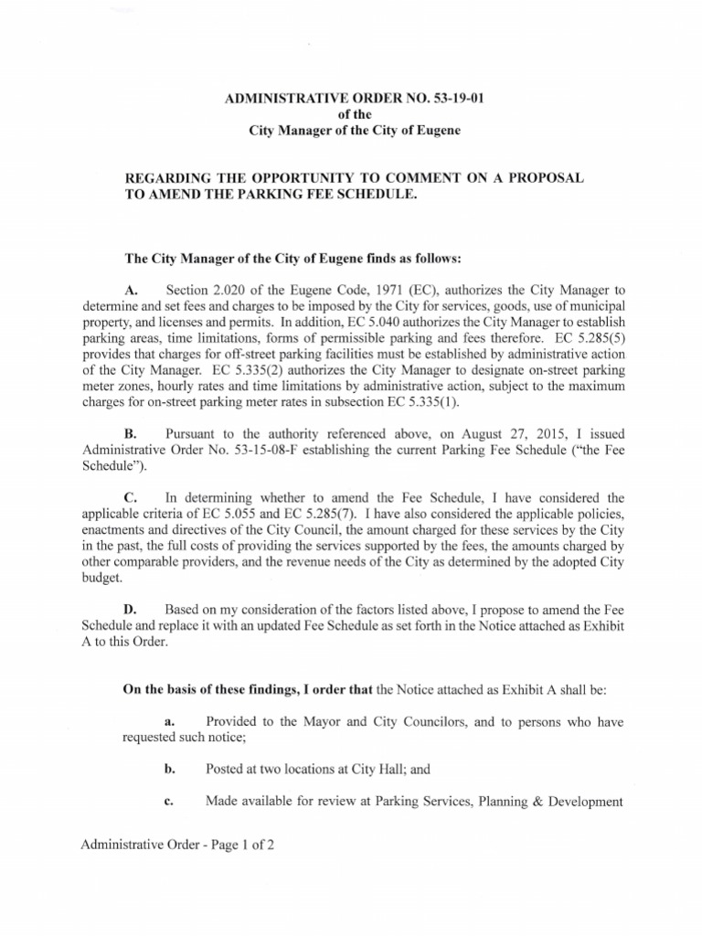 Admin Order 531901 Parking Fee AO and Notice Parking Fee