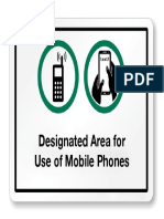 Designated Area For Use of Mobile Phones