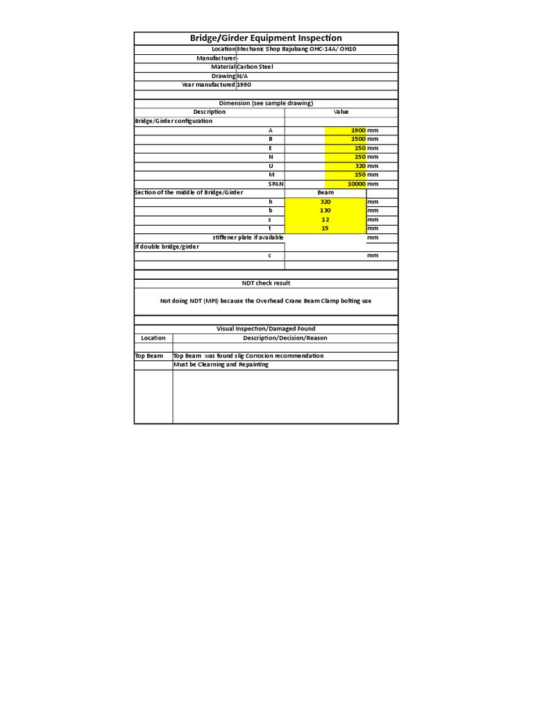 Bridge Inspection Report 1990 | PDF