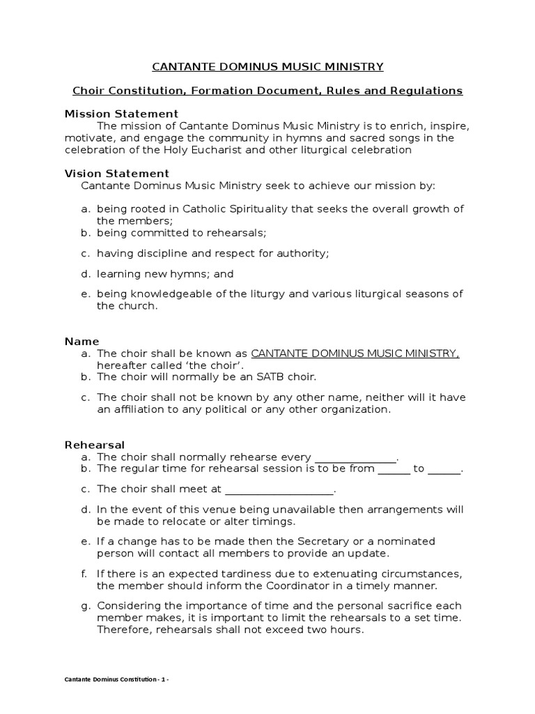 Choir Constitution PDF Hymns Eucharist