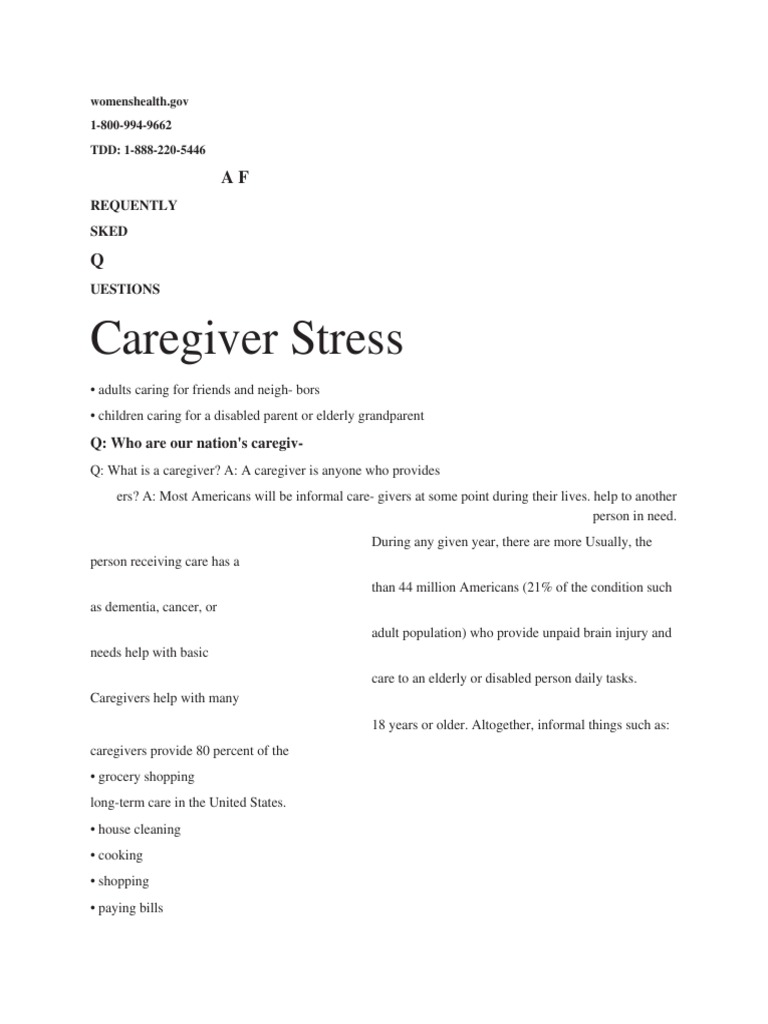 Caregiver Stress | PDF | Caregiver | Home Care