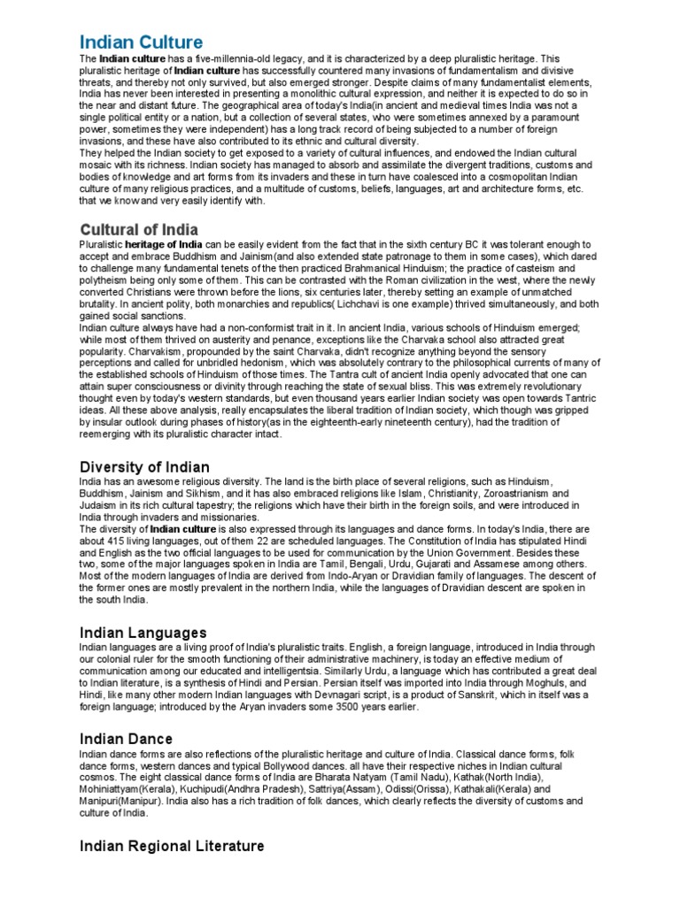 Indian Culture: Cultural of India | PDF | Indian Independence Movement ...