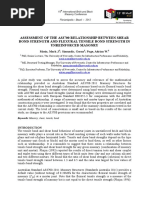 Assessment of The As3700 Relationship Between Shear Bond Strength and Flexural Tensile Bond Strength in Unreinforced Masonry