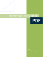 Business English Final: Name: Class: English Language - Course