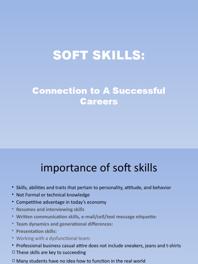Essential Soft Skills for Career Success | PDF | Skill | Emotional ...