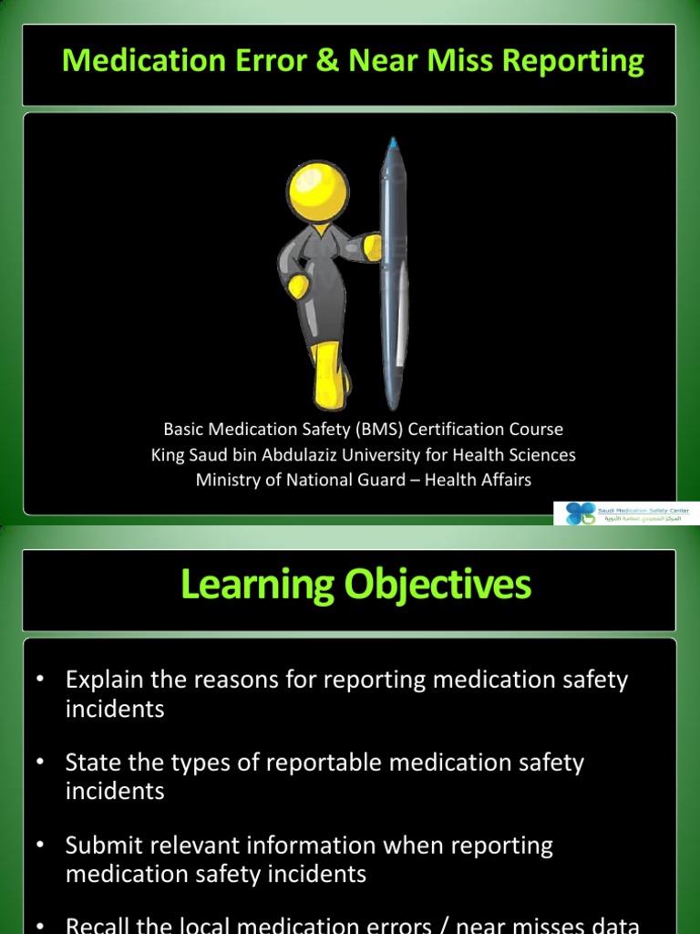 Reporting Medication Errors & Near Misses | PDF | Medical Error | Safety