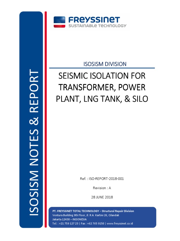 ISO-REPORT-2018-001 - Seismic Isolation For Transformer, Power Plant ...