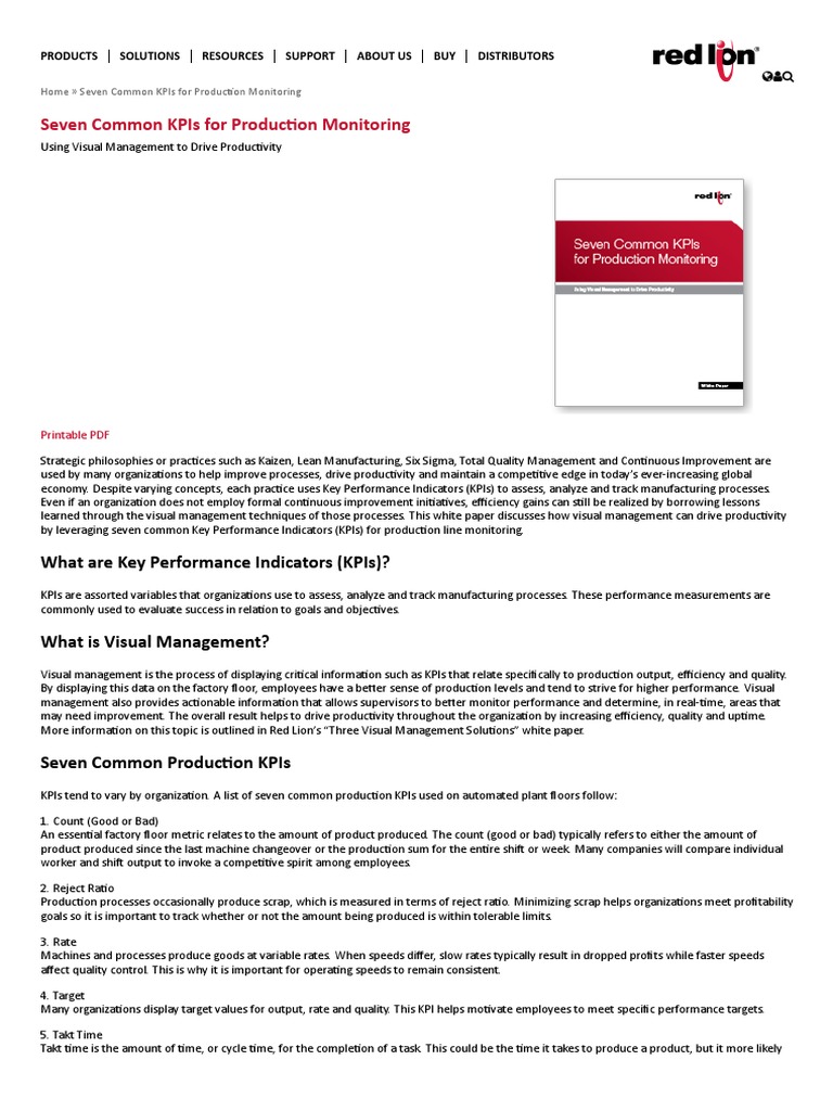 Seven Common Kpis For Produc On Monitoring What Are Key Performance