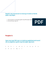 Activity Sheet For Marungko Approach