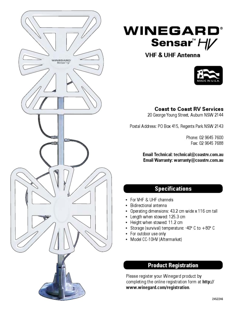 Winegard FreeVision Sensar HV Antenna | PDF | Electrical Connector ...