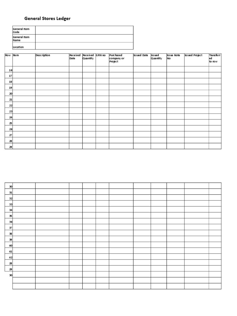 General Stores Ledger Item Tracking | PDF | Business