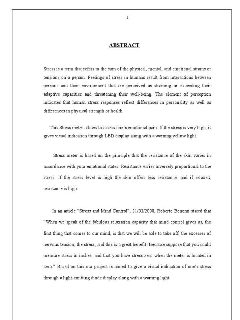 Stress Meter Project Report  Light Emitting Diode