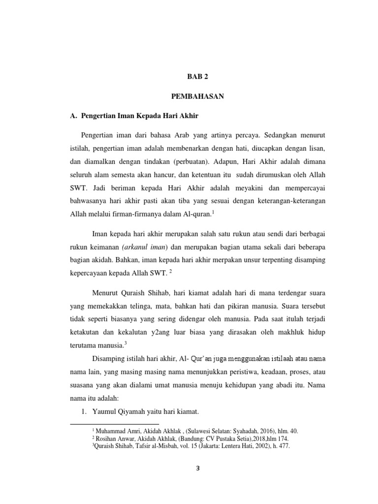 Iman Kepada Hari Akhir