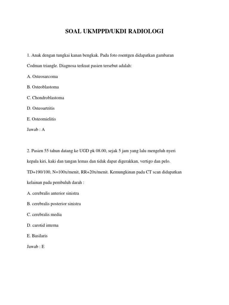 108 Contoh Soal Radiologi Dan Jawabannya Penjelasan Dikdasmen