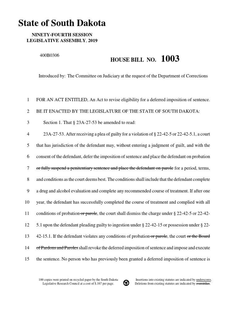 State of South Dakota House Bill No PDF