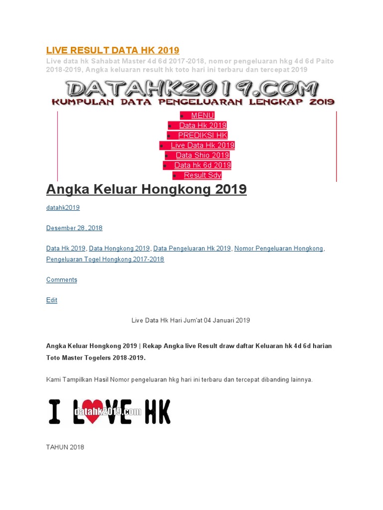 ♒ Data hk sahabat 6d harian