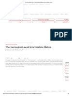 Thermocouples Law of Intermediate Metals Instrumentation Tools