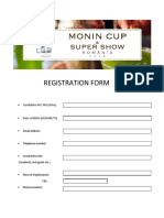 Registration Form Monin Cup Romania 2018