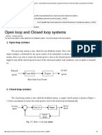 Open Loop and Closed Loop Systems
