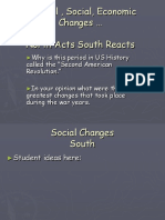 US Civil War Drove Political, Social & Economic Changes North & South