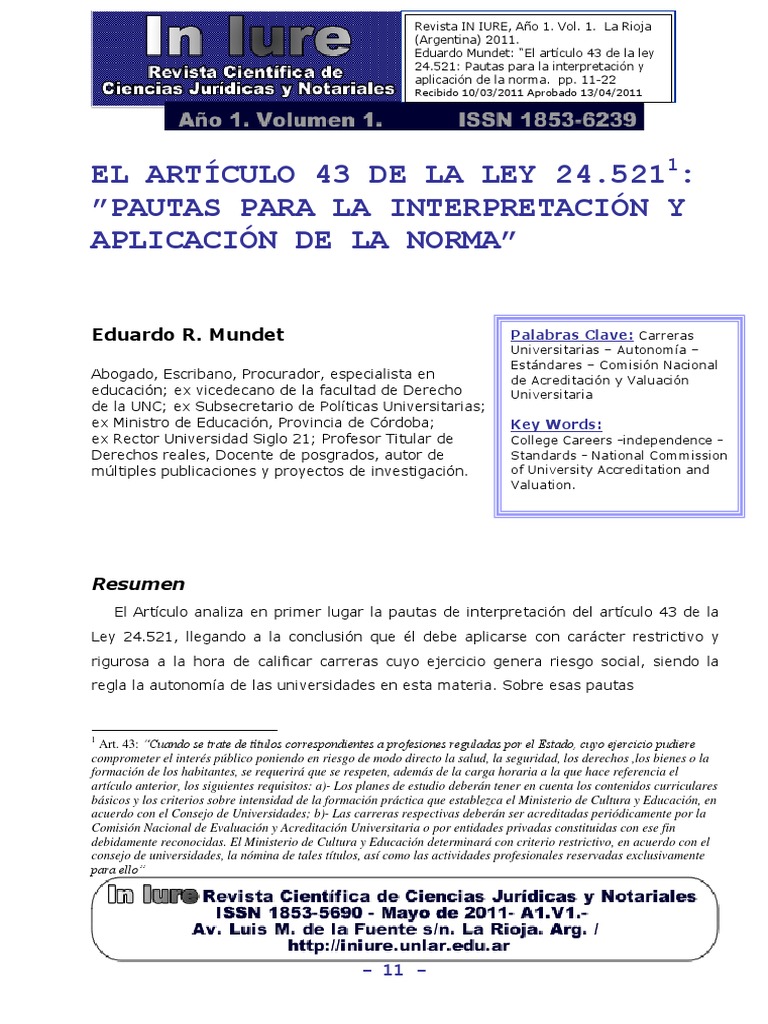 Art. 43 | PDF | Plan de estudios | Estatuto