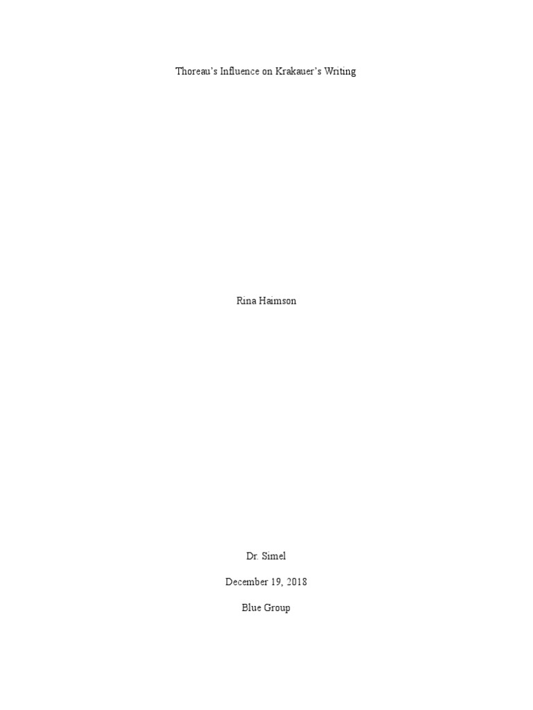 Rina - Walden Vs Into The Wild | PDF | Walden | Henry David Thoreau