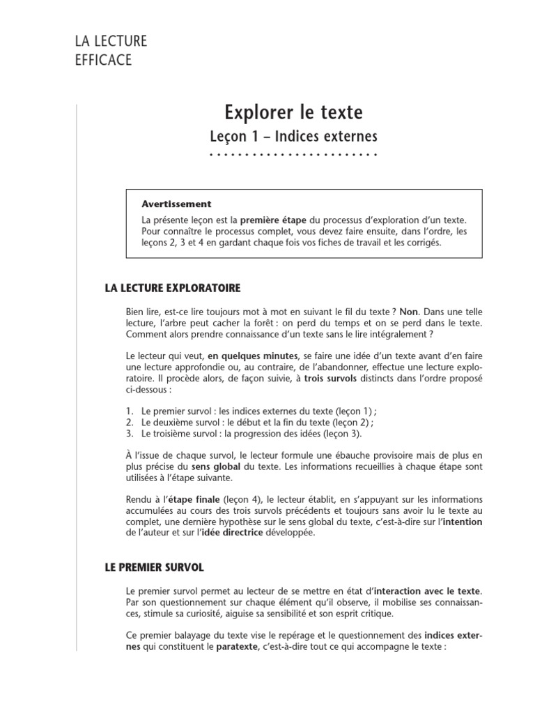 Lecture Efficace De France