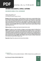 GÊNERO DISCURSIVO, ESTILO, AUTORIA